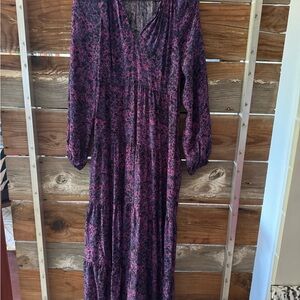 Elegant Purple and Black Women's Dress